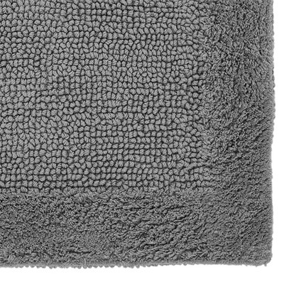 Gray Cotton Tufted Reversible 3-Piece Bath Rug Set