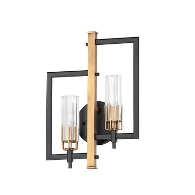 Maxim Lighting Flambeau 2 - Light Wall Light in  Black/Antique Brass