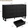 6 Dresser for Bedroom, 47.2" Wide Dresser, Freestanding Vertical Drawer Cabinet with Storage, Wooden Closet Storage Chest - 2 of 4
