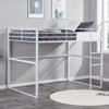 AZL1 Life Concept Beds Metal Loft Bed Twin Size Space-Saving Frame with Safety Guardrails for Kids Room, White, 77.36"*41.34"*62.2" - 3 of 4