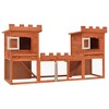 vidaXL Rabbit Hutch Brown Pine wood Large Modular Rabbit Hutch - 3 of 4
