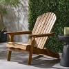 Rustic Foldable Acacia Wood Adirondack Chair, Weather-Resistant Outdoor Seating for Patio, Deck, Garden, and Backyard Comfort-Coolbibila - 3 of 4