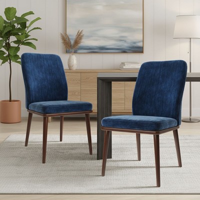 Ora Maison Medieval Style Dining Chairs Set, Upholstered Seat with Padded Cushion, Wooden Frame & Legs, Easy Assembly Accent Chairs for Dining Room