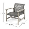 Patio Chairs Set Of 2,Wood Patio Arm Chair With Wicker Seat,Outdoor Patio Furniture,Arm Chair For Patio,Garden-Cuddlewood - 4 of 4