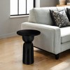 Royal Hampton, Tia 12 Inch Round Side End Table with Turned Pedestal Base, Mango Wood in Matte Finish - 2 of 4