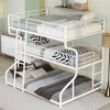 Whisen Metal Full XL over Twin XL over Queen Size Triple Bunk Bed with Long and Short Ladder - 2 of 4