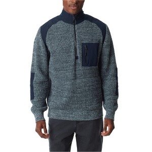 BASS OUTDOOR Mens Quarter Zip Patch Pullover Sweater - 1 of 1