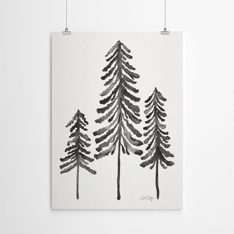 Americanflat Minimalist Botanical Pine Trees Black By Cat Coquillette Poster, 4 of 7