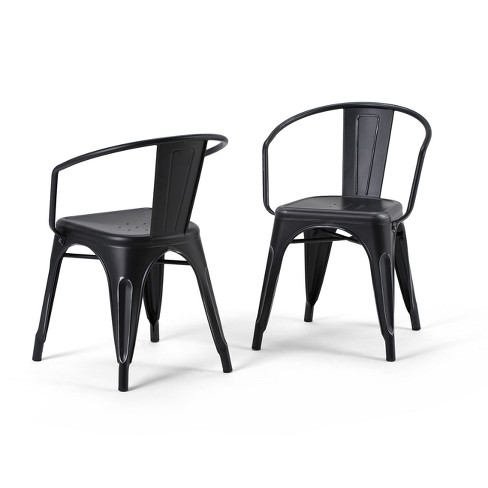 Black metal dining online chairs