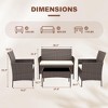 Whizmax 4-Piece Outdoor Wicker Set - All-Weather Rattan Conversation Furniture with Cushions & Glass Table, for Patio, Poolside, Garden - 2 of 4