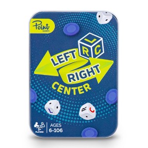 Point Games Left Right Center Dice Games - 3 Dice & 24 Chips Set with Blue Tin - 1 of 4