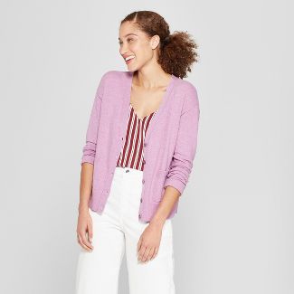 Womens Any Day V-Neck Cardigan Sweater - A New Day™ Orchid XS