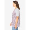 Woman Within Women's Plus Size Elbow Sleeve V-Neck Baseball Tee - 4 of 4