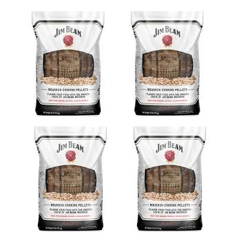 Ol' Hick Cooking Pellets 20 Pounds Barbecue Genuine Jim Beam Bourbon Barrel Grilling Smoker Cooking Pellets Bag for Grilling and Smoking (4 Pack)