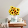 Juvale 2 Bunches Artificial Sunflowers for Decoration, Centerpieces, Wedding Decor, Floral Arrangements, Yellow, 13.5 in - image 3 of 4