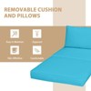 Tangkula 5-Piece Outdoor Rattan Wicker Sofa Set Lounge Chair with Turquoise Cushions - 4 of 4