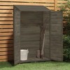 vidaXL Garden Shed in Anthracite, Solid Fir Wood - 40.2"x20.5"x68.7", Easy Assembly, Ample Storage Space, Ideal for Backyard and Lawn - 3 of 4