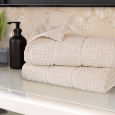 Blue Nile Mills Zero Twist Cotton Waffle Honeycomb Hand Towel - Thumbnail 3