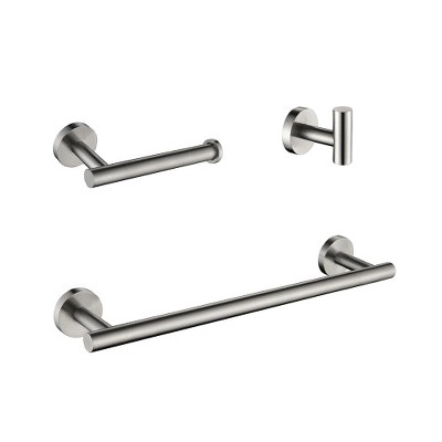 LunaLulinlk 3-Pieces Bathroom Hardware Accessories Set - Towel Bar, Toilet Paper Holder, Robe Towel Hooks