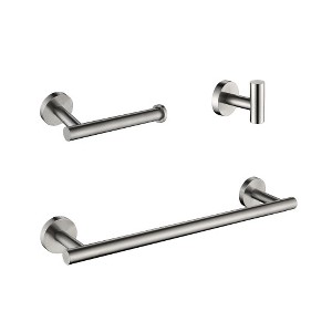 LunaLulinlk 3-Pieces Bathroom Hardware Accessories Set - Towel Bar, Toilet Paper Holder, Robe Towel Hooks - 1 of 4