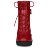Allegra K Women's Platform Solid Buckle Lace Up Block Heel Ankle Boot - 3 of 4