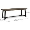 CAVINAS Outdoor Patio Table and Chairs, Acacia Wood Out Door Table and Chairs Weather Resistant with 2 Benches for Patio, Brown+Black - 4 of 4
