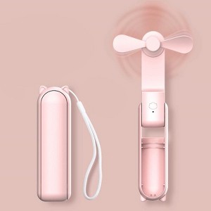Link Handheld Mini Foldable 3 In 1 Fan Built In Portable Charger For Complete On the Go Freedom - Great For Indoor & Outdoor Use - 1 of 4