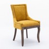 VYNXARIA Dining Chair,Thickened fabric chairs with neutrally toned solid wood legs,Bronze nail head,Set of 2,Golden Yellow - 4 of 4