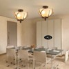 YIYIBYUS Antler Glass Semi Flush Mount Fixture Ceiling Light, 3-Light - 2 of 4