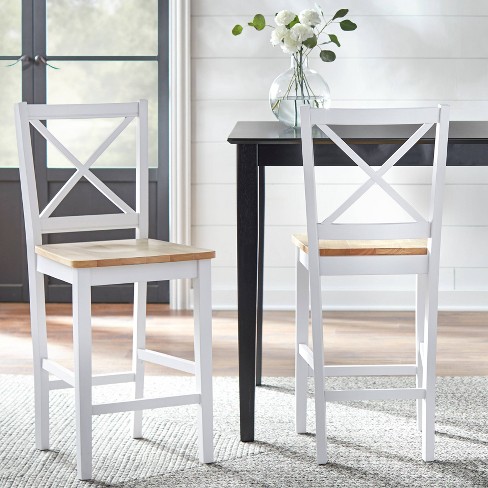 White bar stools with wooden online legs