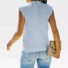 Women's Cap Sleeve Knit Pullover Sweater Crew Neck Tank Tops - 2 of 4