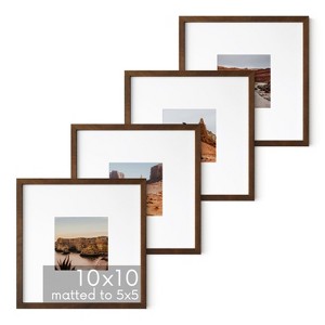 Haus and Hues Set of 4 Oak Wood Single Picture Frame with Plexiglass Cover - 1 of 4