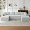 Compressible Corduroy U-Shaped Modular Sectional Sofa with Pocket Spring Support, Minimalist Cloud Couch for Living Room - 2 of 4