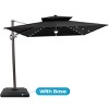 Crestlive Products 9'X11' Double Top Cantilever Umbrella UV30+ with Light and Base Outdoor 360 Rotation 6 Heights Adjustable Offset Umbrella - 2 of 4