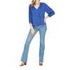 Women's Ruched Neck Peasant Top - Jade - 2 of 2