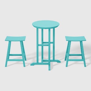 WestinTrends Malibu All Weather HDPE Outdoor Patio Counter Height Bistro Set (3-Piece) - 1 of 4