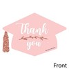 Big Dot of Happiness Rose Gold Grad - Shaped Thank You Cards - Graduation Party Thank You Note Cards with Envelopes - Set of 12 - 3 of 4