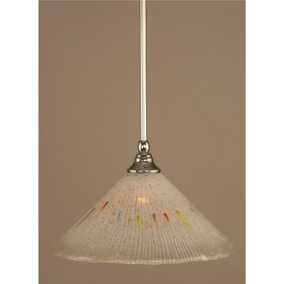 Toltec Lighting Any 1 - Light Pendant in  Chrome with 12" Frosted Crystal Shade