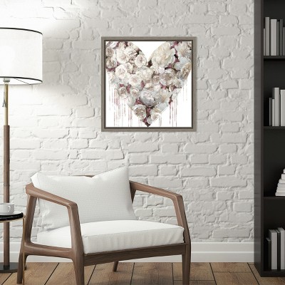 Amanti Art Big Hearted Flowers I by Lindsay Rodgers Canvas Wall Art Print Framed 16 x 16-in.