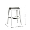 FURNIinspire Counter And Bar Stools Upholstered Bonded Leather Polyester Barstools, Bar Chair Without Backrest, Black And White, 17"*20.25"*32" - 3 of 4