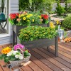 Tangkula 2 Tier Wooden Raised Garden Bed Elevated Planter Box w/ Legs Drain Holes - 3 of 4