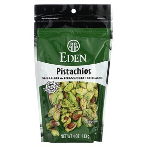 Eden Foods Organic, Pistachios, Shelled & Roasted, Sea Salt Misted, 4 oz (113 g) - 1 of 2
