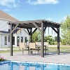 10x10 Ft Outdoor Spruce Wooden Gazebo Pergola with Canopy and Installation Kit - 2 of 4