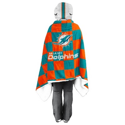 NFL Miami Dolphins Youth Bloncho Faux Shearling Wearable Blanket