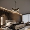 PAKOKULA 3-lights Black Modern Design Glam Tiered Sparkling Crystals Chandelier for Bedroom Dining Room Foyer Kitchen Island, Easy Installation - 3 of 4