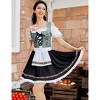 Women's Cold Shoulder Dress with Lace Tie Color Block Plaid Black Skirt Fake Layered Sleeves - 2 of 4