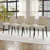 Set of 4 Dining Chairs PU Leather Seat Metal Legs Home Kitchen Accent Side Chair White - White - 3 of 4