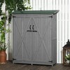 Outsunny Outdoor Storage Cabinet Wooden Garden Shed Utility Tool Organizer with Waterproof Asphalt Rood, Lockable Doors, 3 Tier Shelves for Lawn, Backyard - image 3 of 4