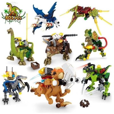 Hogokids Dinosaur Building Toys Set, 801Pcs Building Blocks Dinosaur Toys Christmas Gift for Kids Age 6+