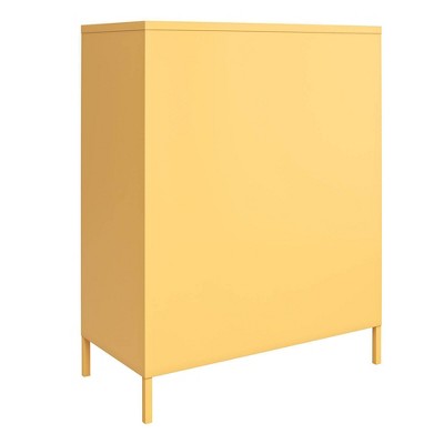 Yellow Metal 2-Door Adjustable Shelf Locker Cabinet